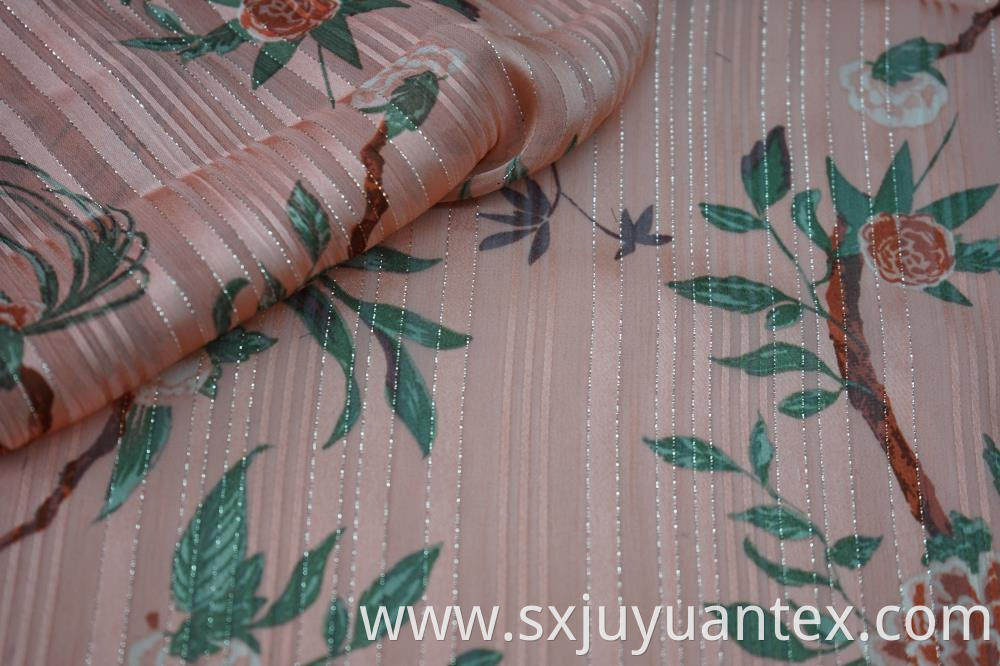 Chiffon Satin Stripe Dobby Weave Fabric